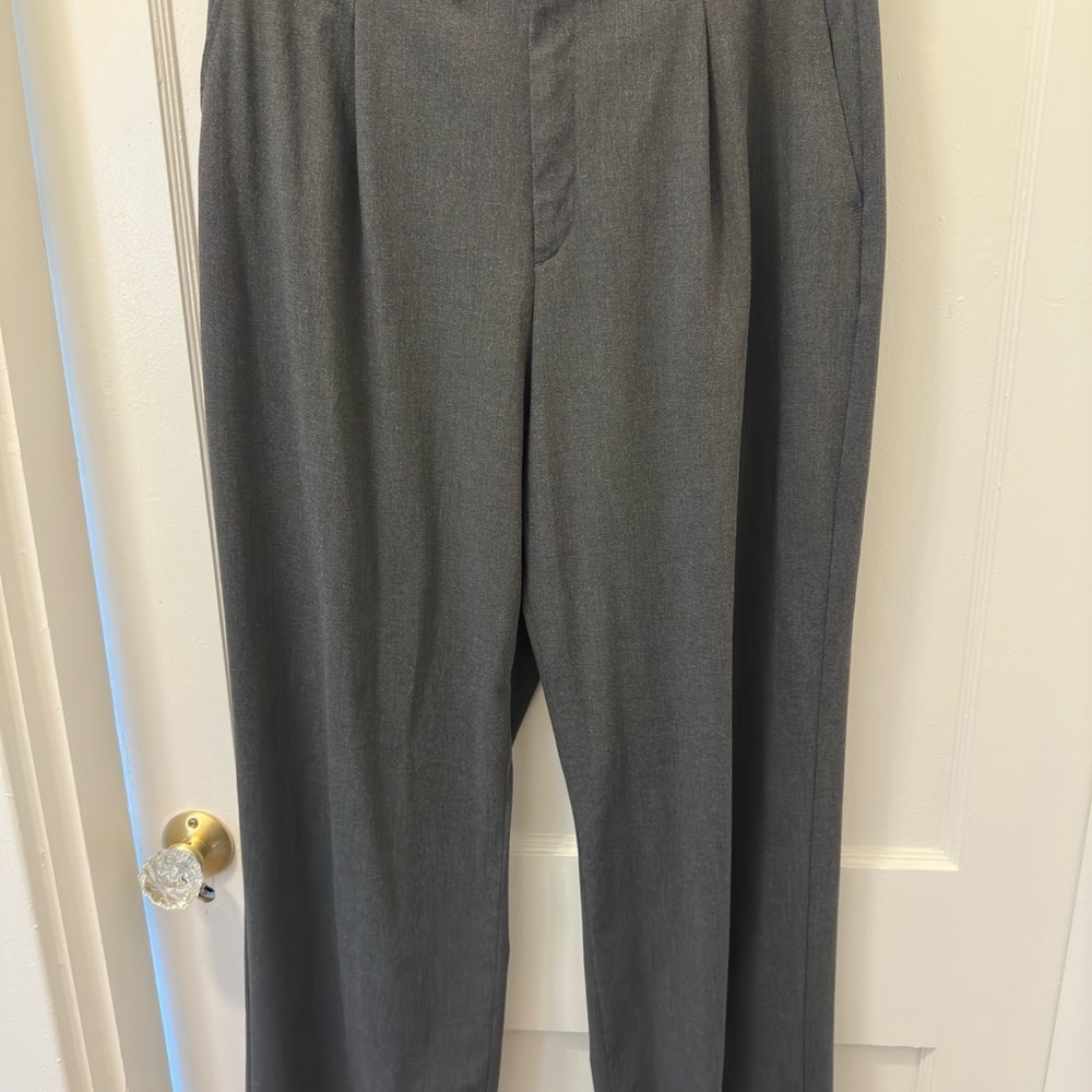 Gray Pleated Trousers